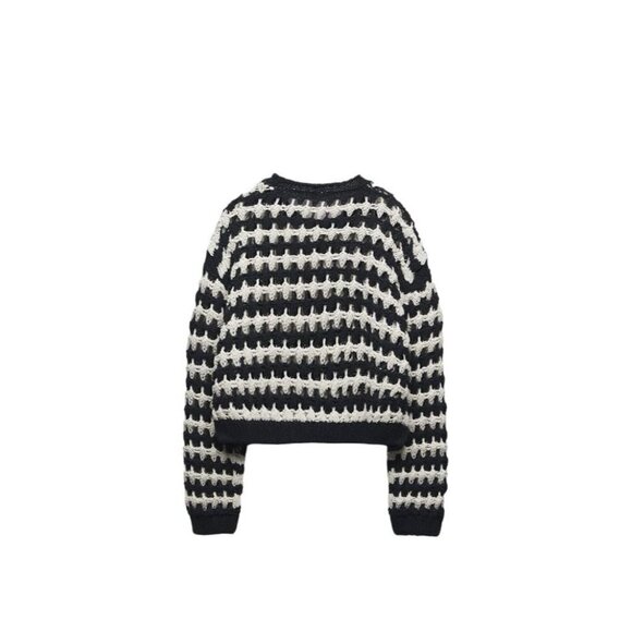ZARA OPEN-KNIT CROPPED SWEATER STRIPED SIZE S | 5802/032 - Picture 2 of 4
